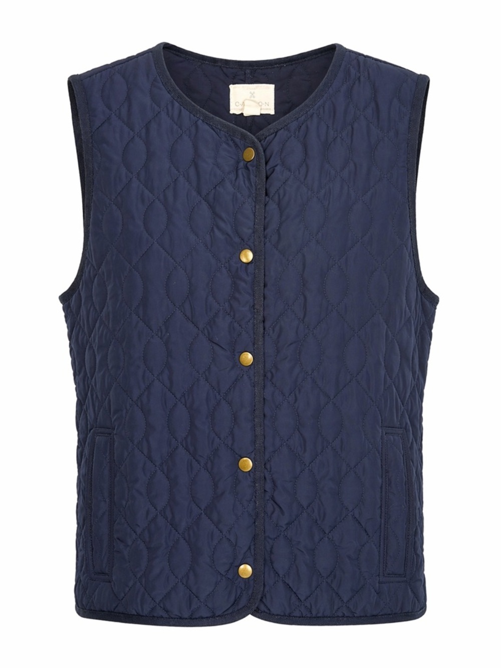 Caslon Quilted Vest Navy Blue Snap Front Puffer Lightweight Layer Sz M